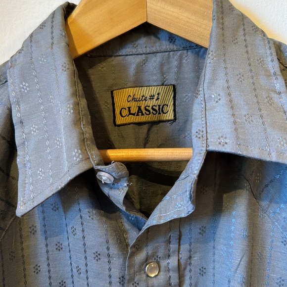 Mens Vintage Chute #1 Classic Long Sleeve Button Shirt Size Lrg Ck Measurements - Picture 3 of 6